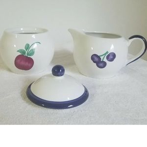 Princess House Orchard Medley Sugar and Creamer set